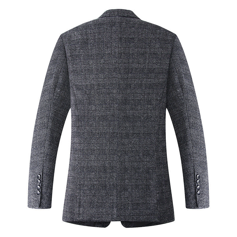 Herren Wollmischstoff Slim-Fit Sakko mit Glencheck-Muster und gesteppter Innenfütterung Shop Nory