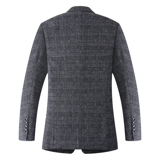 Herren Wollmischstoff Slim-Fit Sakko mit Glencheck-Muster und gesteppter Innenfütterung Shop Nory
