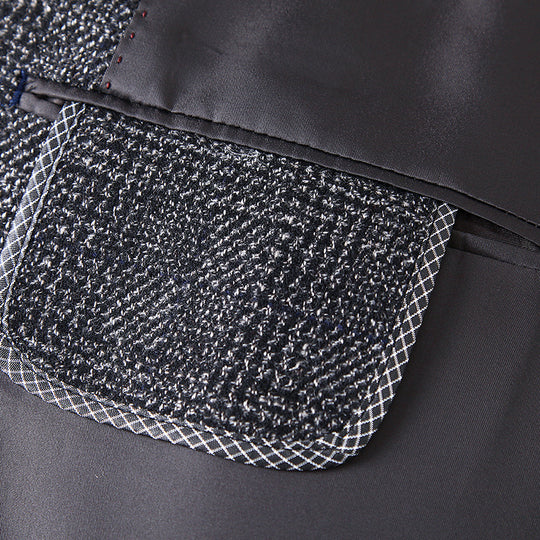 Herren Wollmischstoff Slim-Fit Sakko mit Glencheck-Muster und gesteppter Innenfütterung Shop Nory