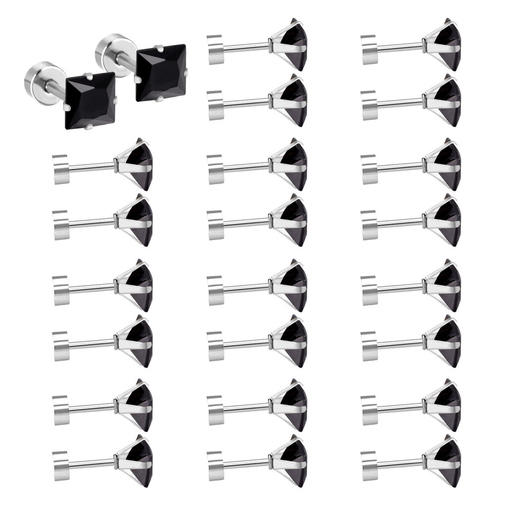 Damen Edelstahl Ohrstecker mit quadratischen Zirkonia Shop Nory
