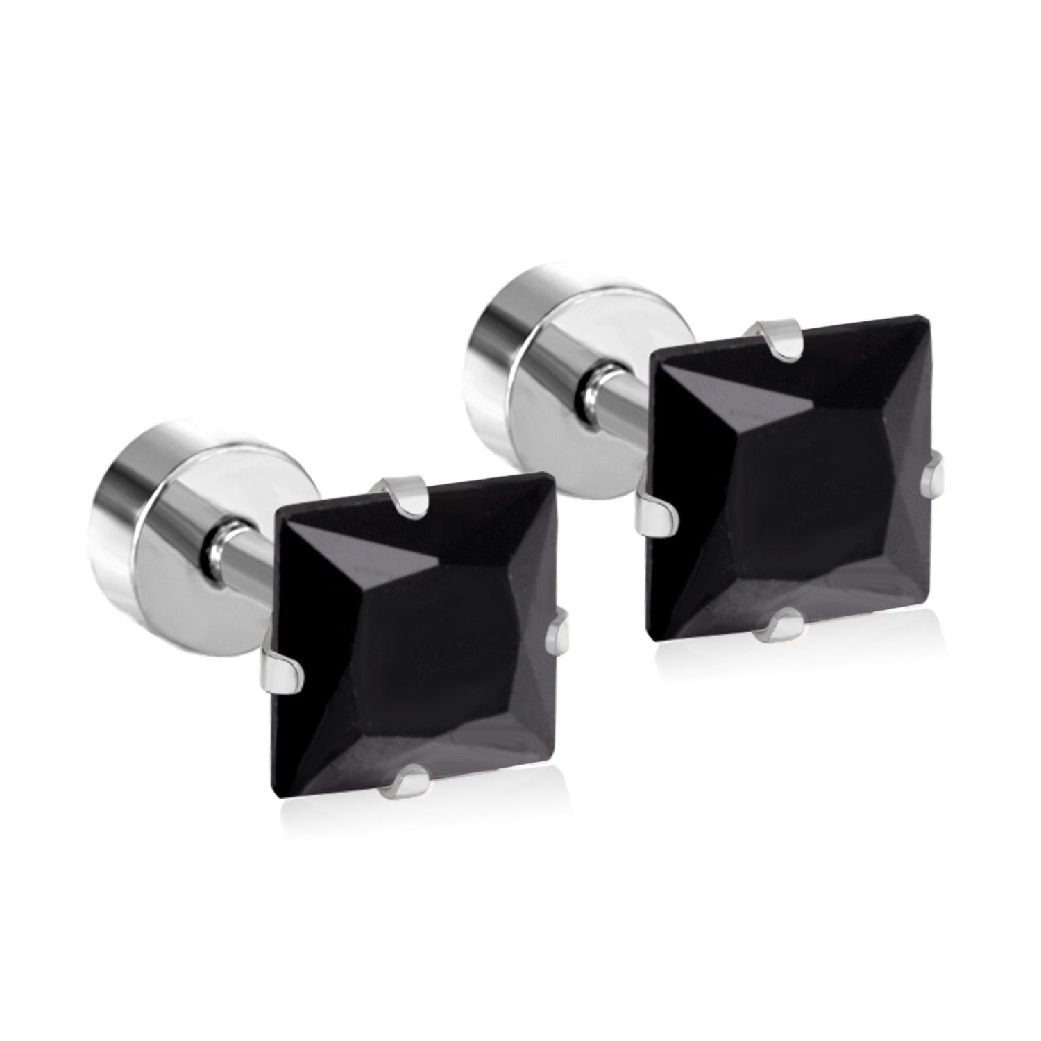 Damen Edelstahl Ohrstecker mit quadratischen Zirkonia Shop Nory