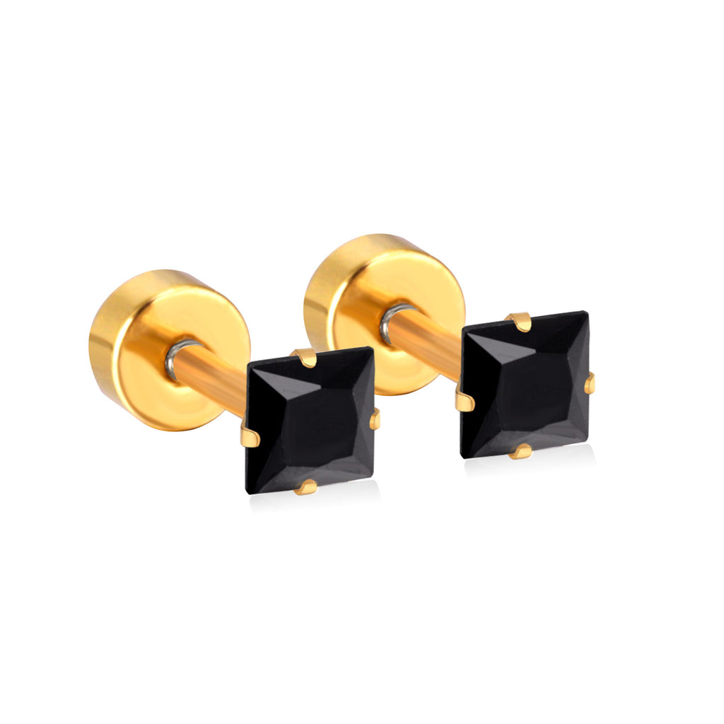 Damen Edelstahl Ohrstecker mit quadratischen Zirkonia Shop Nory