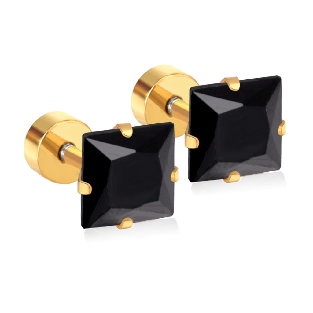 Damen Edelstahl Ohrstecker mit quadratischen Zirkonia Shop Nory