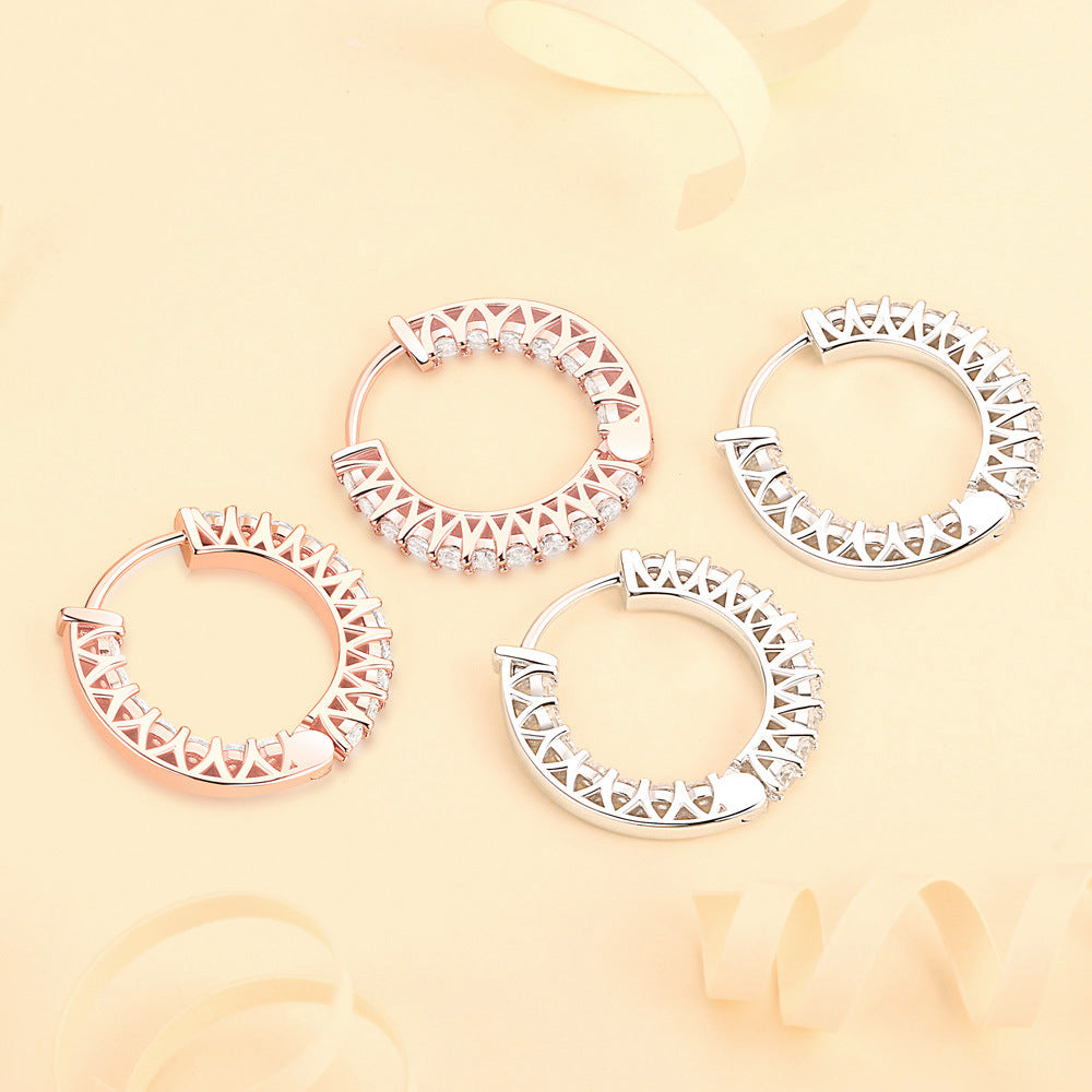 Damen Creolen mit funkelnden Zirkonia und filigranem Design Shop Nory