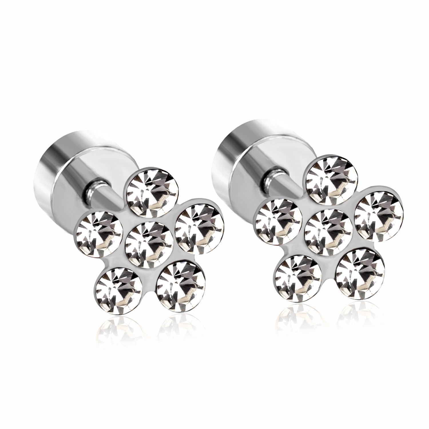 Damen modische Ohrstecker mit funkelnden Kristallen Shop Nory