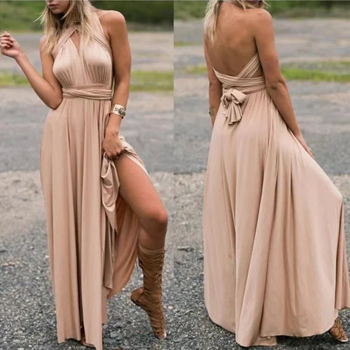 elastisches Wickelkleid mit Trägern