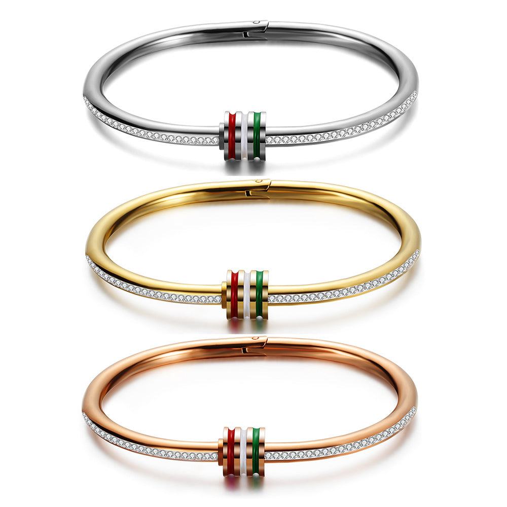Damen Armreif mit funkelnden Zirkonia und bunten Akzenten Shop Nory