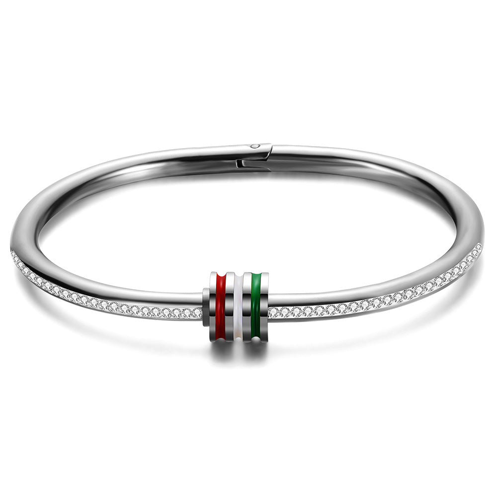 Damen Armreif mit funkelnden Zirkonia und bunten Akzenten Shop Nory