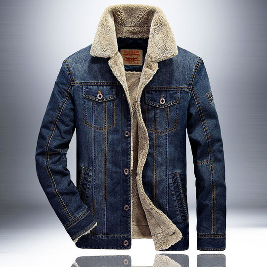 Herren Modische Denimjacke mit Teddyfutter Shop Nory