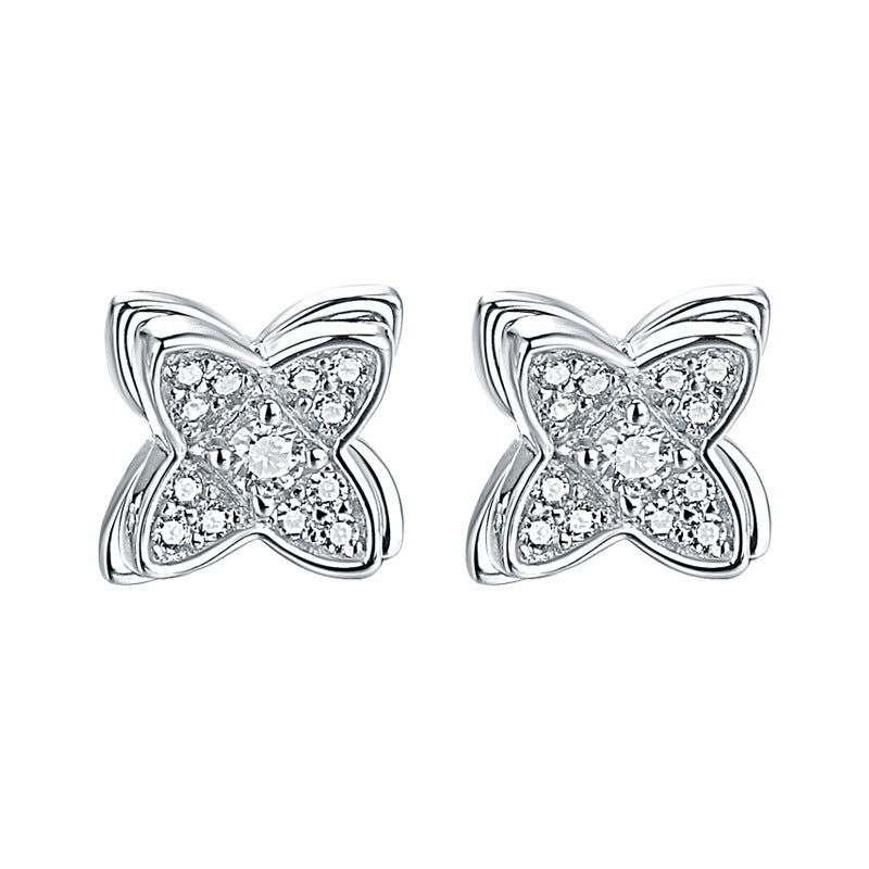 Damen Ohrstecker mit kunstvollem Schmetterlingsdesign und funkelnden Zirkoniasteinen Shop Nory
