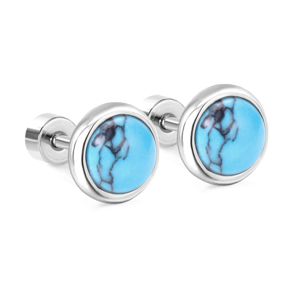 Damen Ohrstecker mit hochglänzendem Goldrahmen und buntem Stein Shop Nory