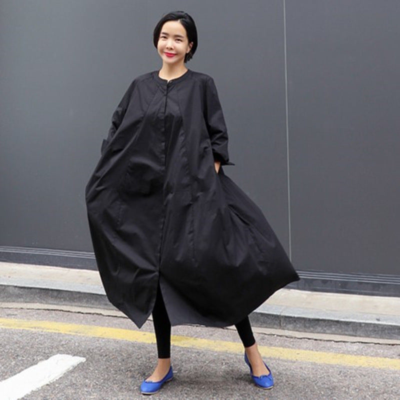 Damen Oversize-Hemdblusenkleid mit kastiger A-Linie, verdeckter Knopfleiste und Eingrifftaschen Shop Nory