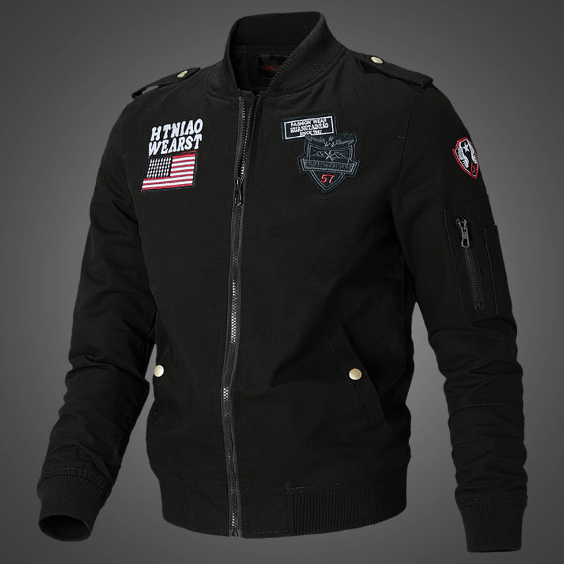 Herren Sportliche Bomberjacke mit Stickereien Shop Nory