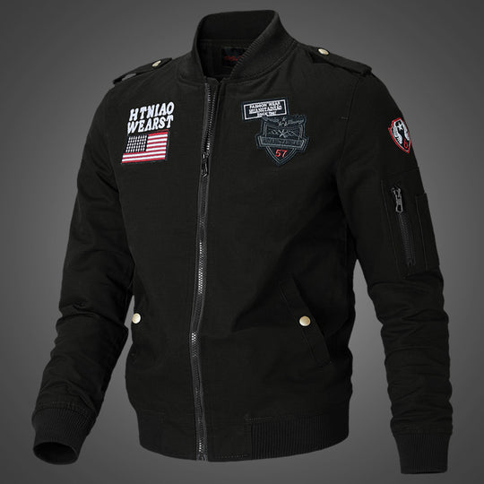 Herren Sportliche Bomberjacke mit Stickereien Shop Nory