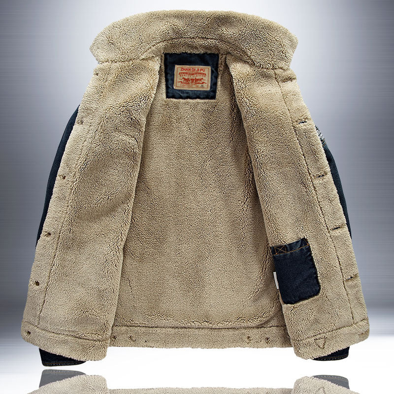 Herren Modische Denimjacke mit Teddyfutter Shop Nory