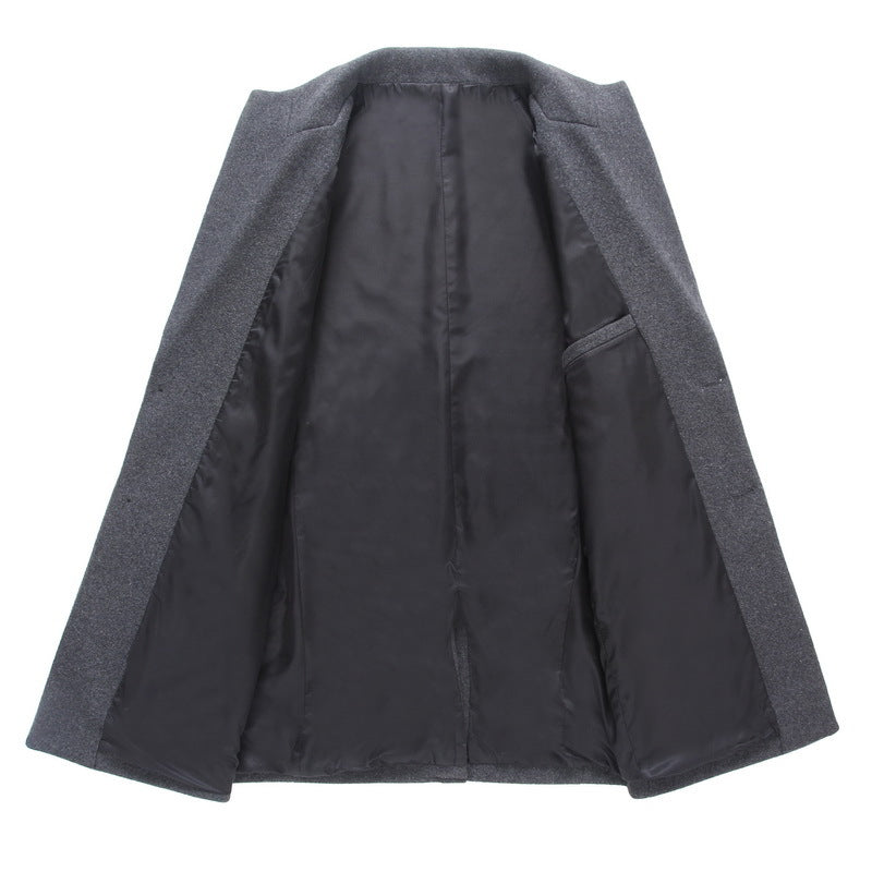 Herren Longline Wollmix-Übermantel mit schlankem Revers und leichter Thermofütterung Shop Nory