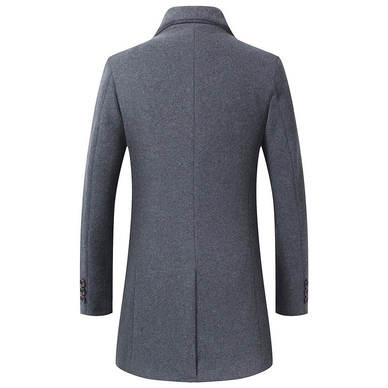 Herren Longline Wollmix-Übermantel mit schlankem Revers und leichter Thermofütterung Shop Nory