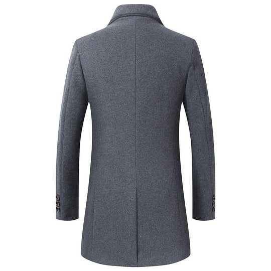 Herren Longline Wollmix-Übermantel mit schlankem Revers und leichter Thermofütterung Shop Nory