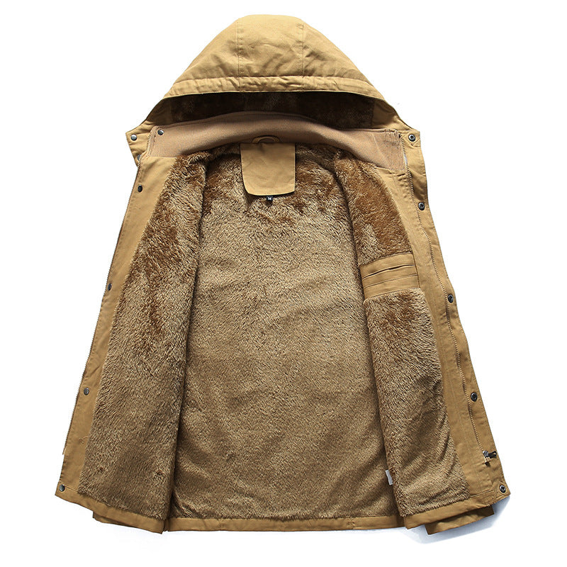 Herren Field-Parka mit Teddy-Innenfutter, verstellbarer Kapuze und Utility-Taschen Shop Nory