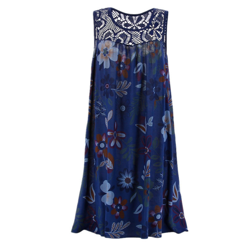 Damen Langkleid mit floraler Spitzenstruktur