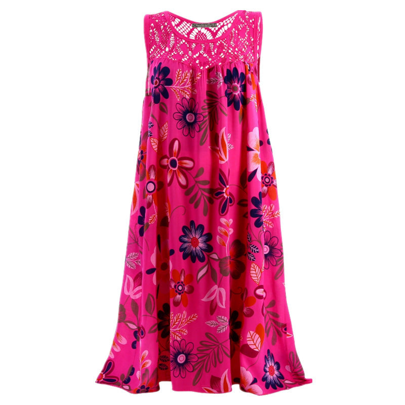 Damen Langkleid mit floraler Spitzenstruktur