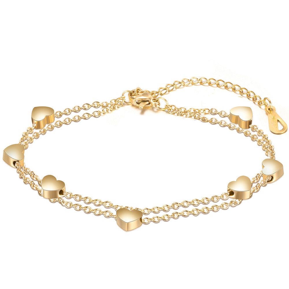 Damen Armband mit doppeltem Herzdesign Shop Nory