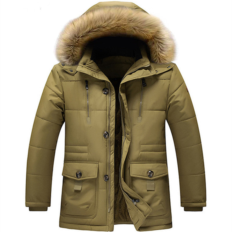 Herren winddichter Steppparka mit abnehmbarer Kunstfellkapuze und Thermoisolierung Shop Nory