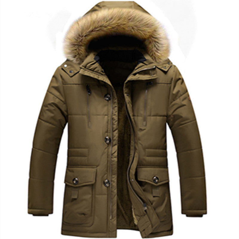 Herren winddichter Steppparka mit abnehmbarer Kunstfellkapuze und Thermoisolierung Shop Nory
