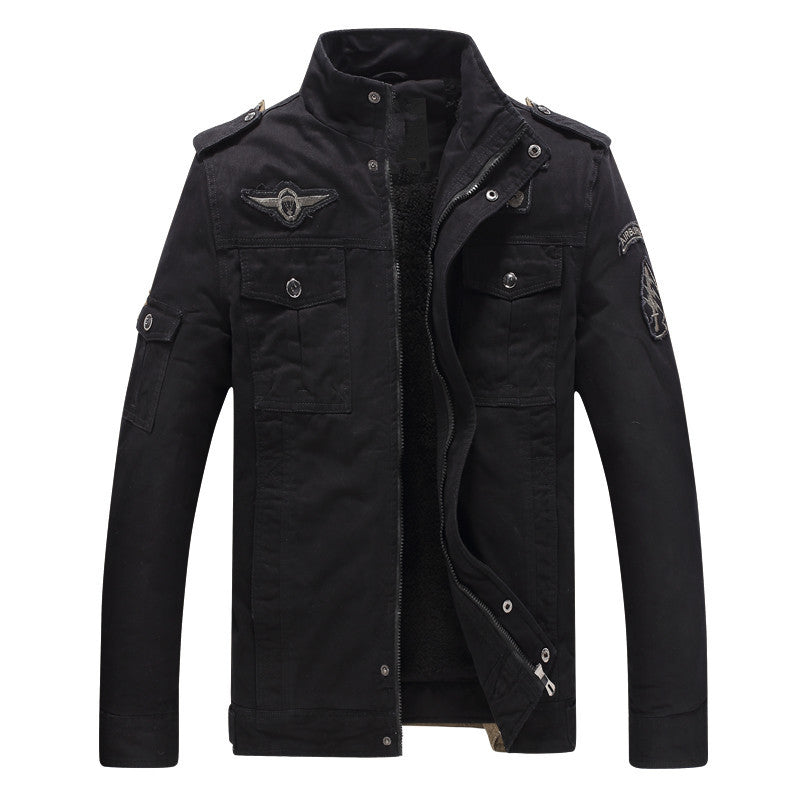 Herren Militärinspirierte Feldjacke mit Teddyfutter und Multifunktionstaschen Shop Nory