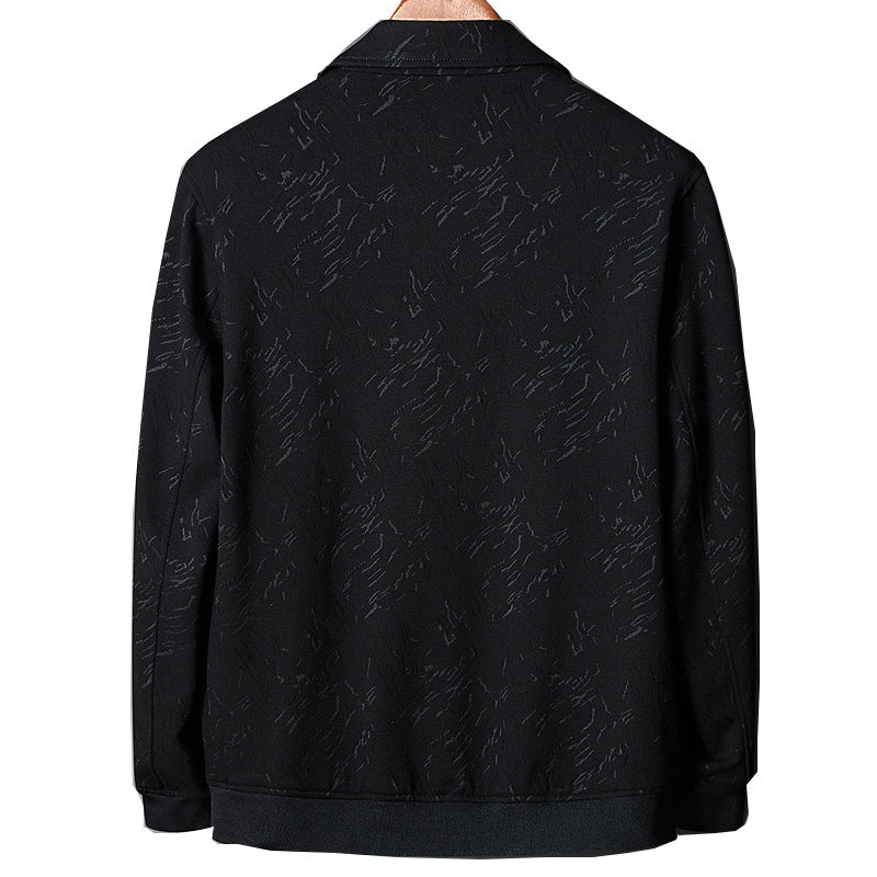 Herren Übergangsjacke im Coach-Stil mit Strukturprint, Druckknopfverschluss und Rippbündchen Shop Nory