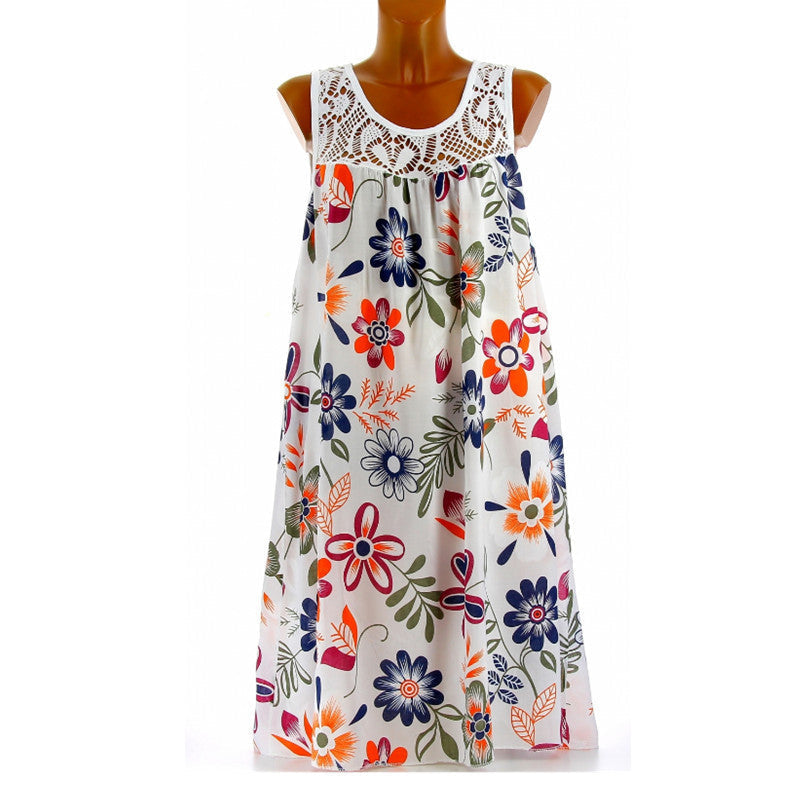 Damen Langkleid mit floraler Spitzenstruktur