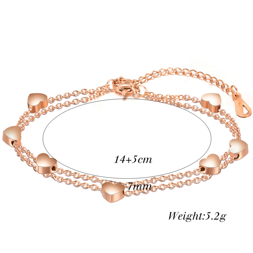 Damen Armband mit doppeltem Herzdesign Shop Nory
