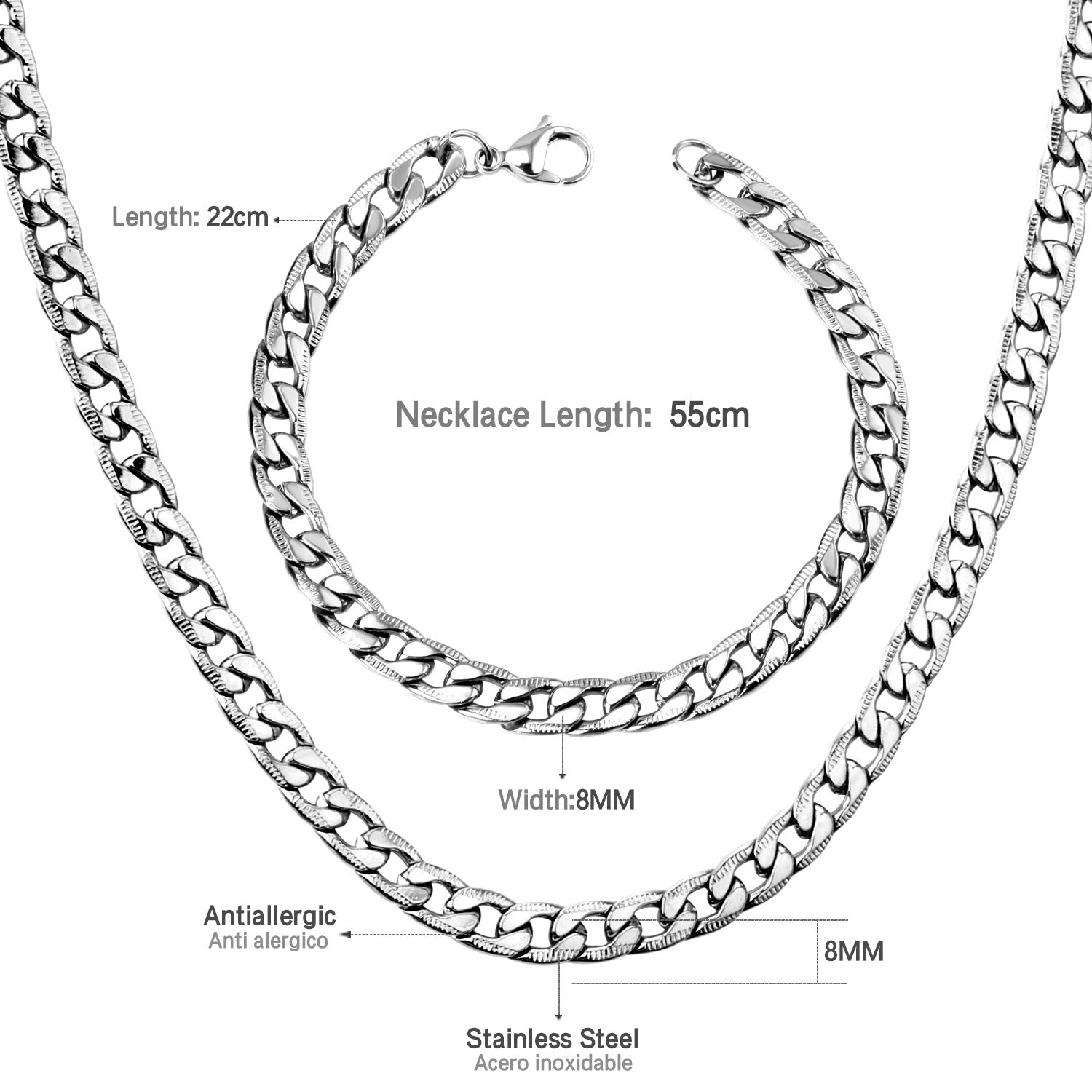 Damen Edelstahl Halskette mit massivem Gliederdesign und antiallergischer Beschichtung Shop Nory