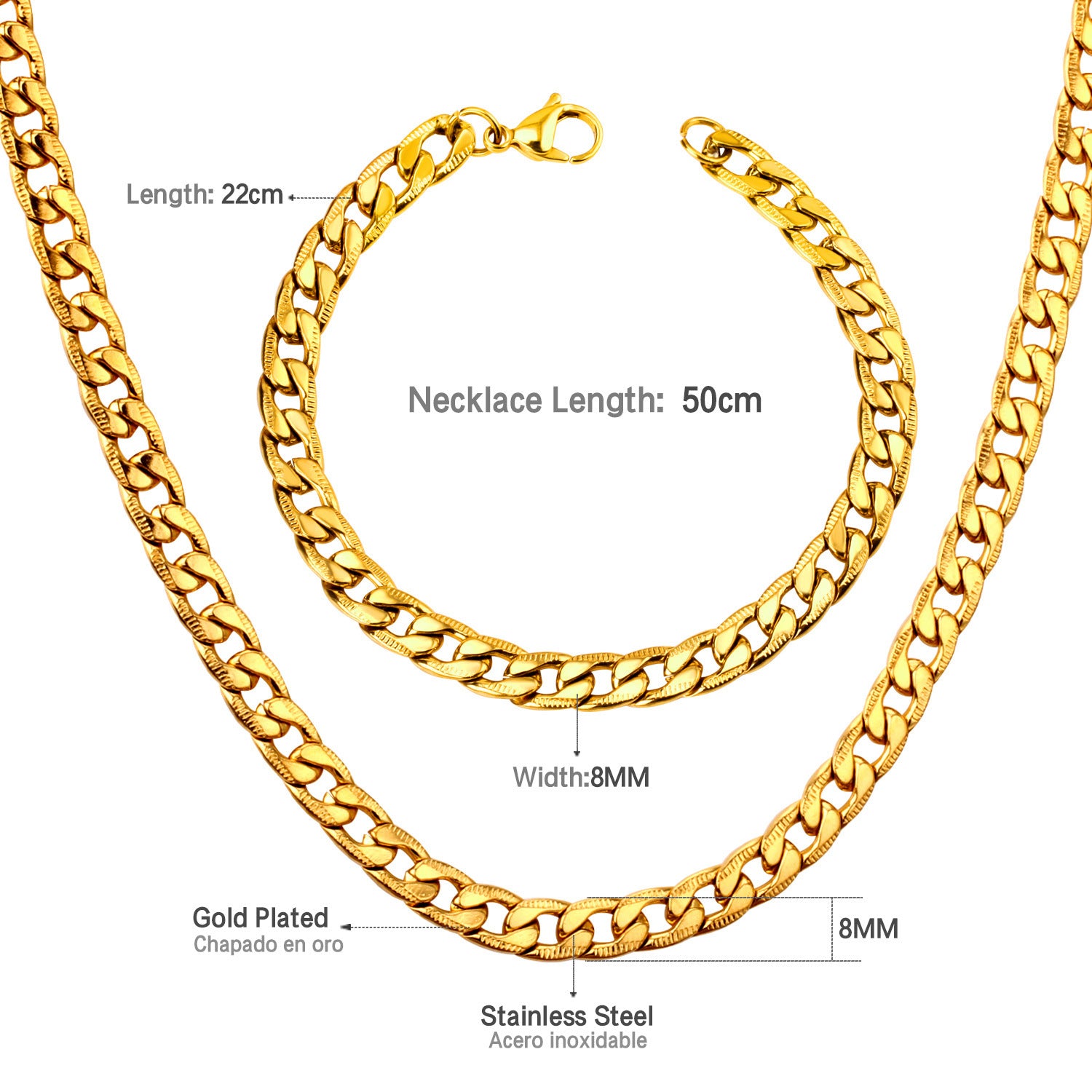 Damen Edelstahl Halskette mit massivem Gliederdesign und antiallergischer Beschichtung Shop Nory