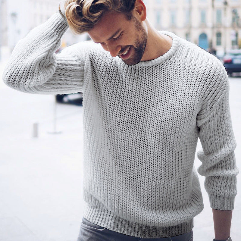 Herren lässiger Strickpullover mit modernen Strukturen
