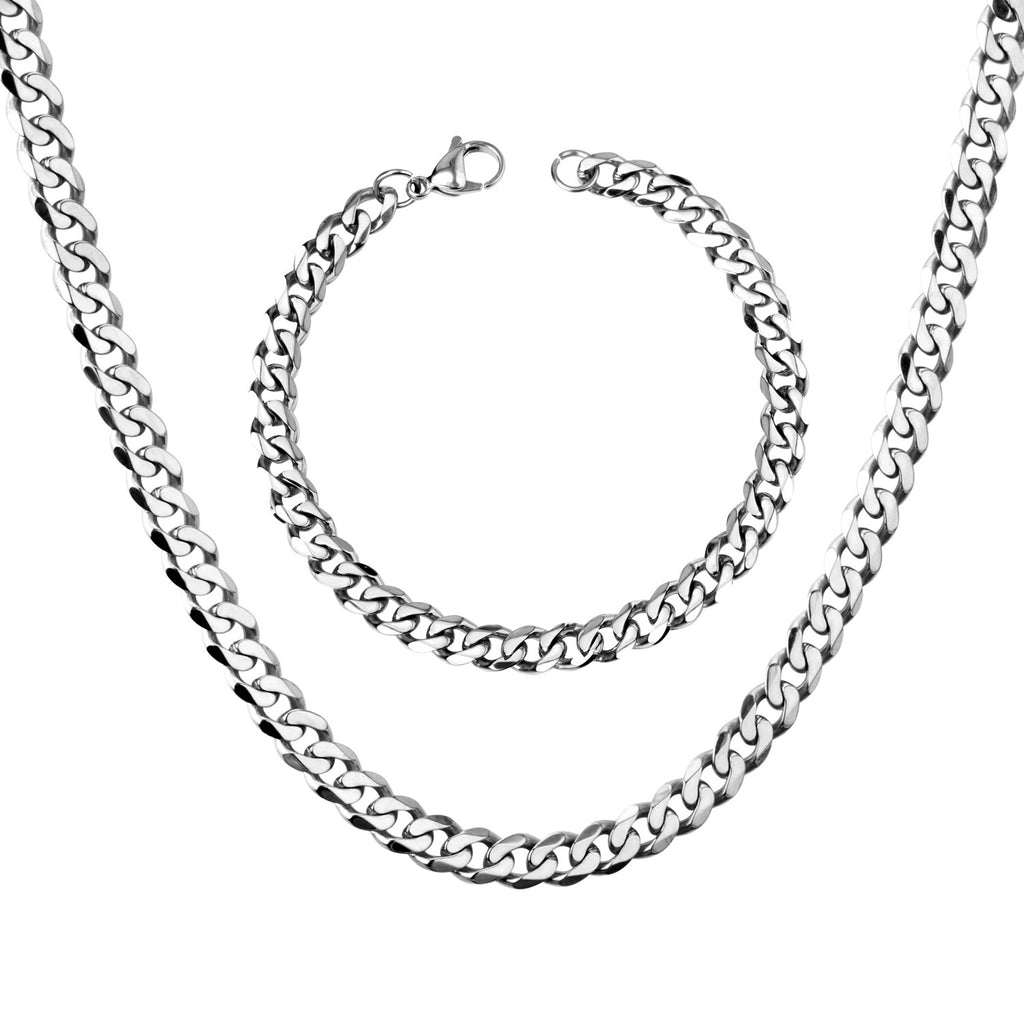 Damen Edelstahl Halskette und Armband Set Shop Nory