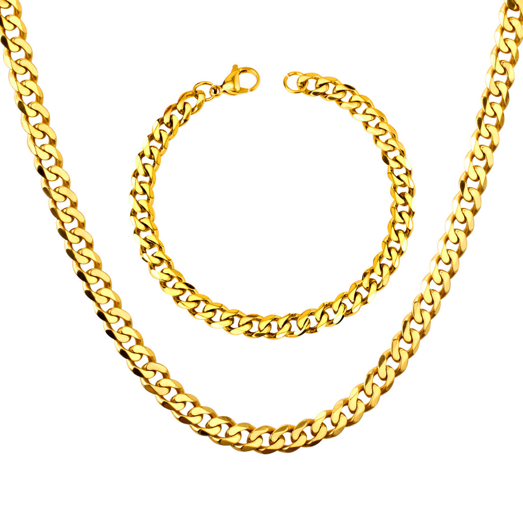 Damen Edelstahl Halskette und Armband Set Shop Nory