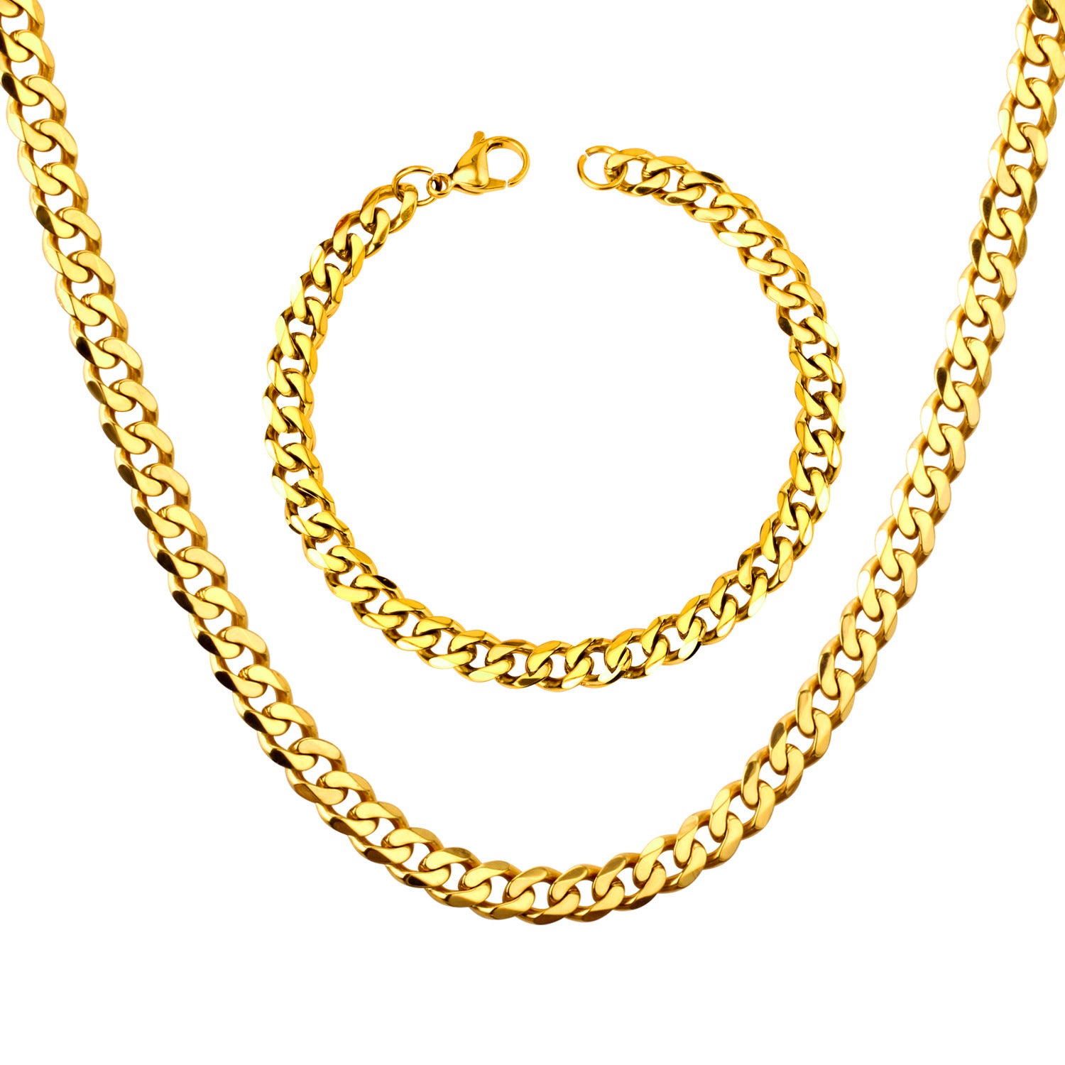 Damen Edelstahl Halskette und Armband Set Shop Nory