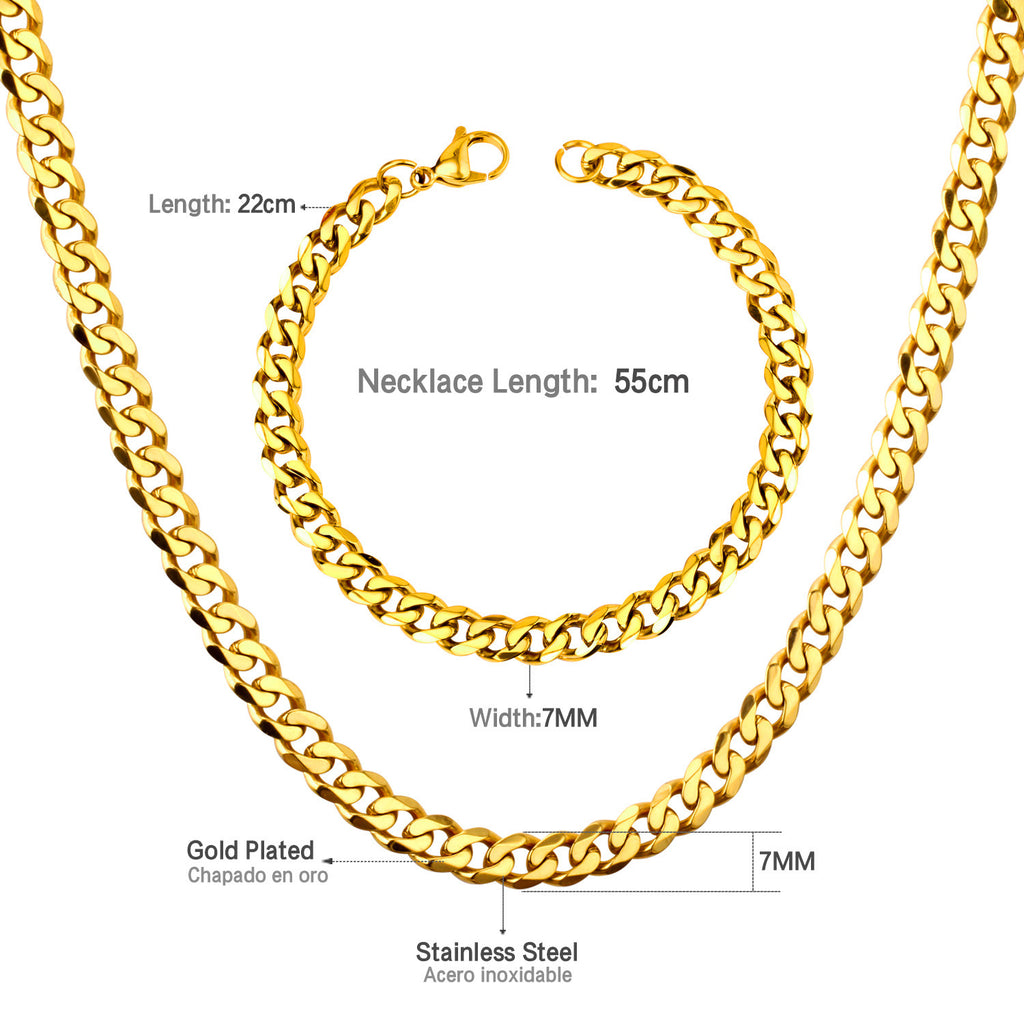 Damen Edelstahl Halskette und Armband Set Shop Nory