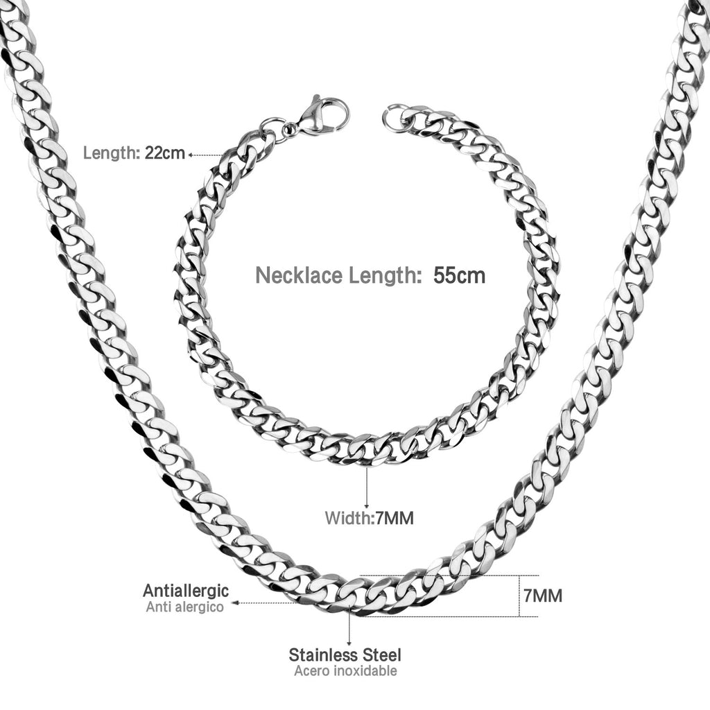 Damen Edelstahl Halskette und Armband Set Shop Nory