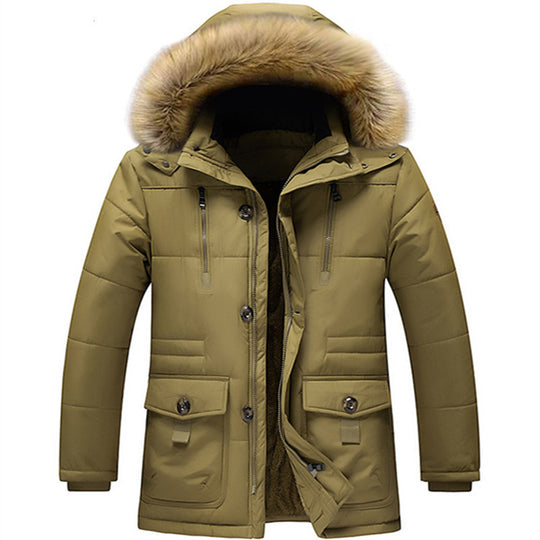 Herren winddichter Steppparka mit abnehmbarer Kunstfellkapuze und Thermoisolierung Shop Nory