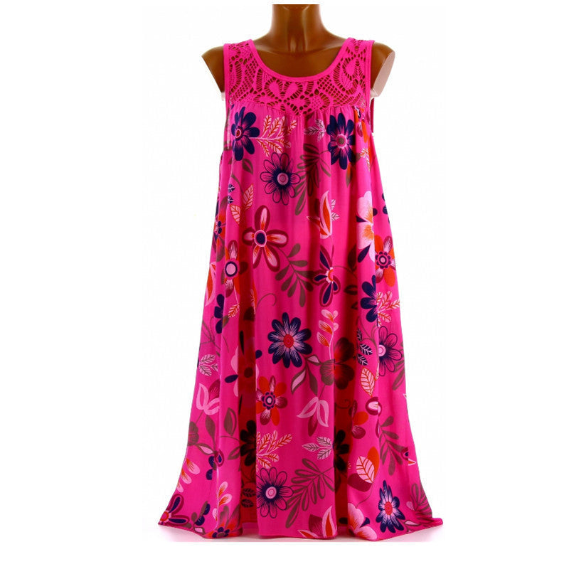 Damen Langkleid mit floraler Spitzenstruktur