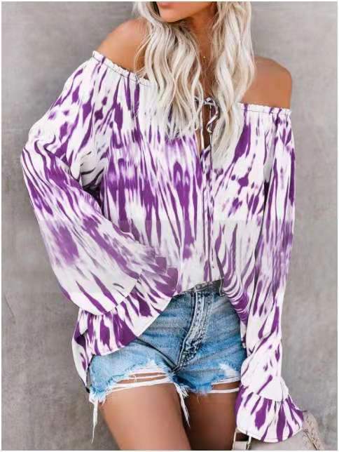 Damen Freizeitbluse mit Off-Shoulder Schnitt und lässigen Rüschendetails