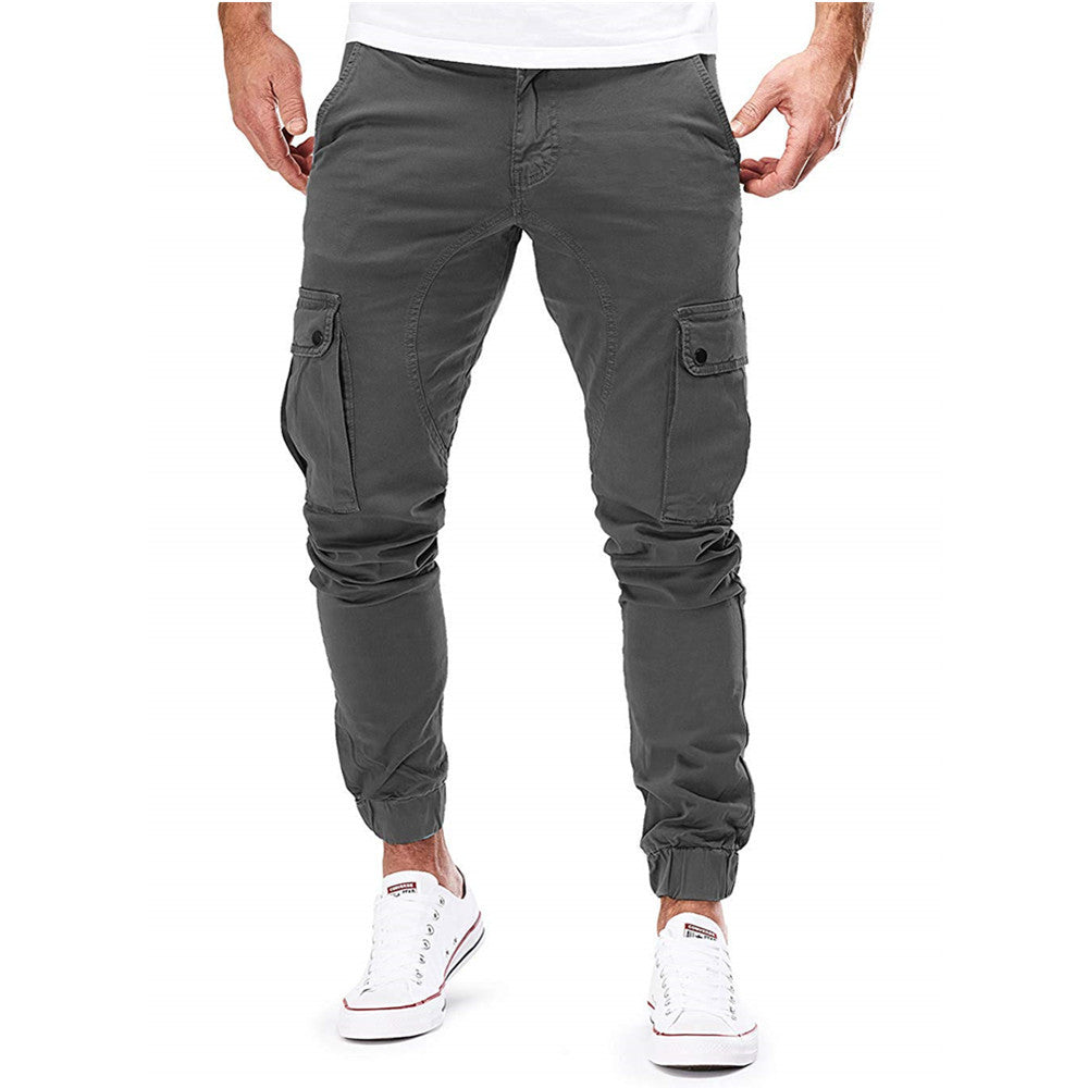 Herren Cargo-Hose mit elastischen Bündchen und multifunktionalen Taschen