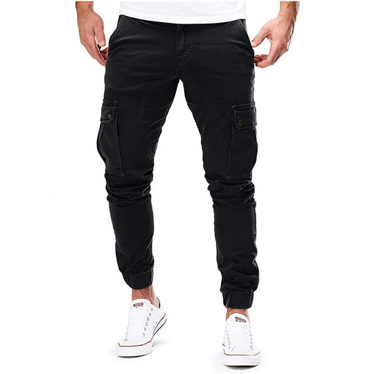 Herren Cargo-Hose mit elastischen Bündchen und multifunktionalen Taschen