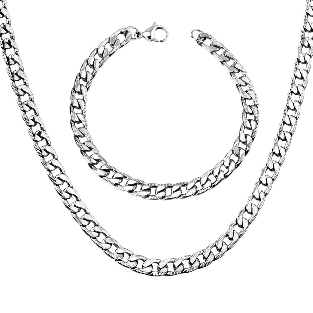 Damen Edelstahl Halskette mit massivem Gliederdesign und antiallergischer Beschichtung Shop Nory