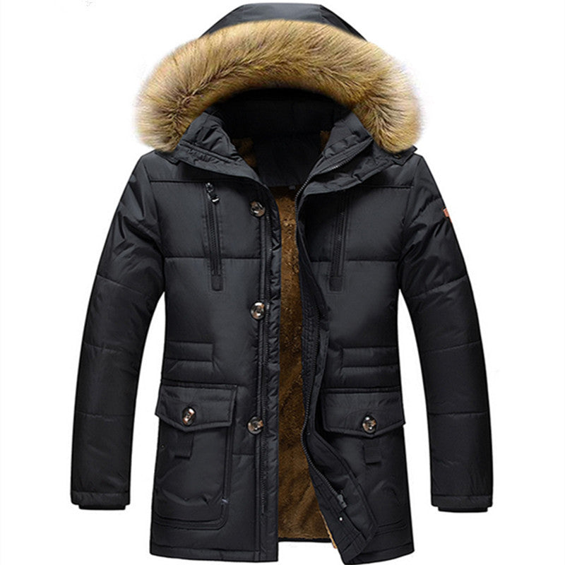 Herren winddichter Steppparka mit abnehmbarer Kunstfellkapuze und Thermoisolierung Shop Nory