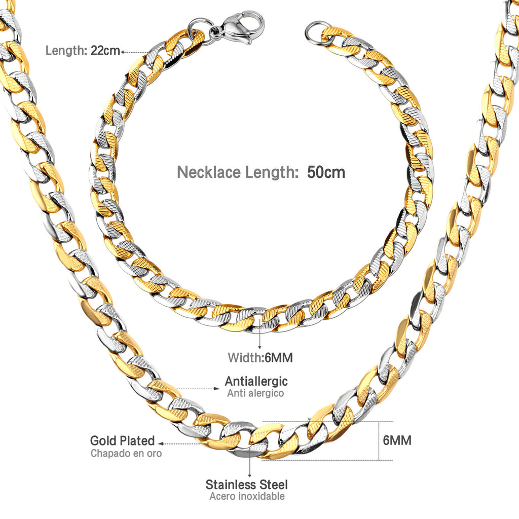 Damen Edelstahl Halskette mit feinen Glieder-Design Shop Nory