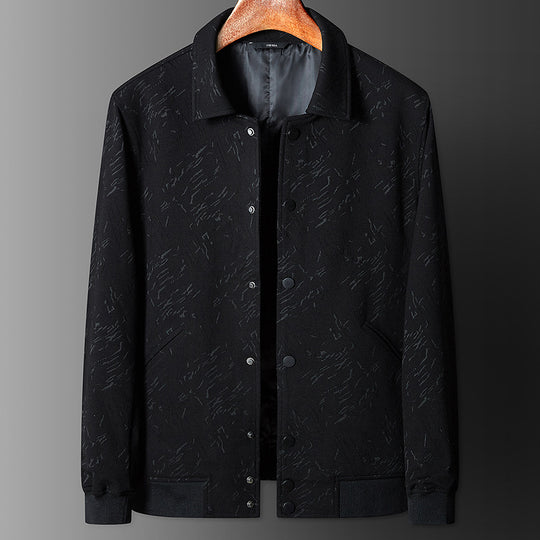 Herren Übergangsjacke im Coach-Stil mit Strukturprint, Druckknopfverschluss und Rippbündchen Shop Nory