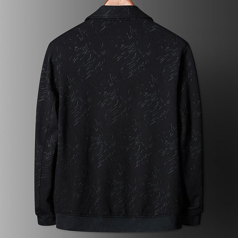 Herren Übergangsjacke im Coach-Stil mit Strukturprint, Druckknopfverschluss und Rippbündchen Shop Nory